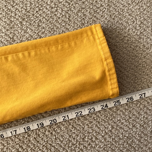 Tory Burch High Rise Skinny Jeans Pants Marigold Yellow Size 26 Stretch Like New - Picture 6 of 12